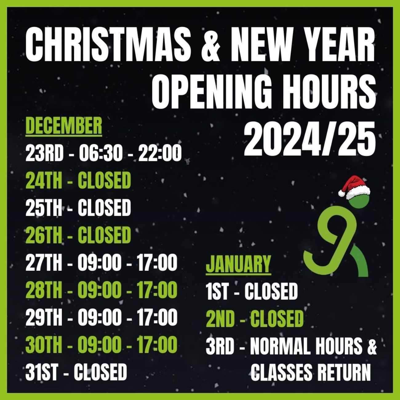 Christmas & New Year Hour 2024/2025